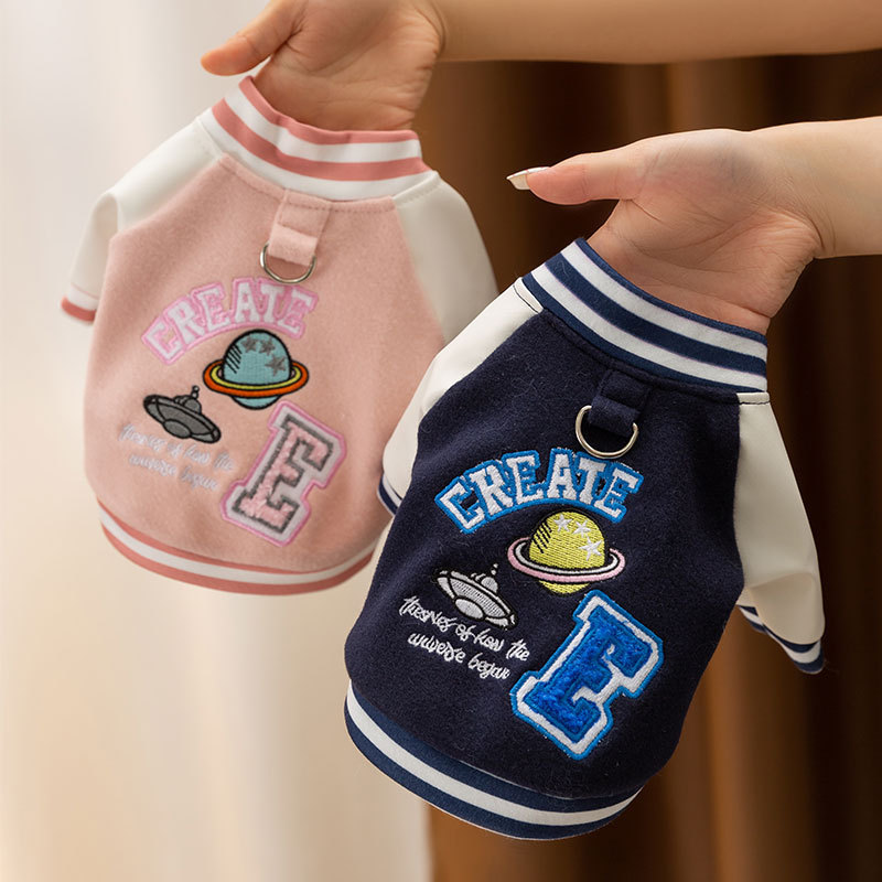 Pet Baseball Uniform Knitted Cardigan Kitten Clothes Spring and Autum Dog and Kitten Teddy Bichon Traction Sweatshirt Pet Baseball Uniform Knitted Cardigan Kitten Clothes Spring and Autum Dog and Kitten Teddy Bichon Traction Sweatshirt