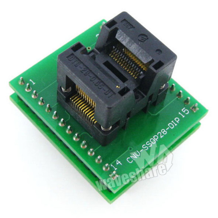 SSOP28转DIP28 编程座测试座OTS-28-0.65-01带板IC引脚间距0.65mm