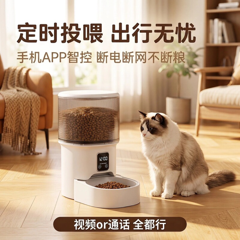 New Automatic Feeder for Cats, Cat Food Timer Feeding Machine, Pet Automatic Feeder, Smart Food Dispenser for Dogs