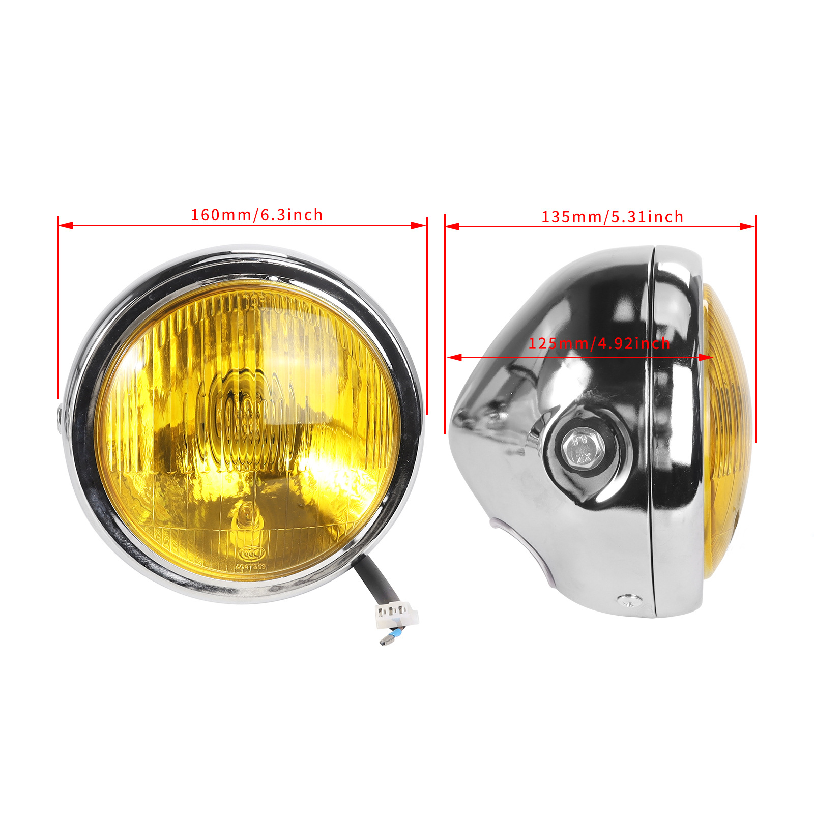 CG125 GN125 Retro Motorcycle Accessories Side Mount 6.5 inch Headlight