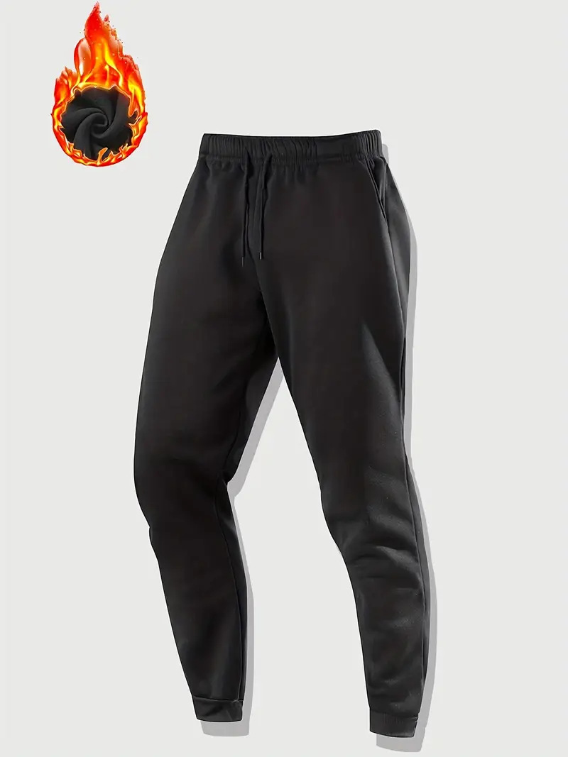 Transfronterizo tamaño europeo multi-pieza hombre moda ocio pantalones deportivos de invierno para correr pantalones deportivos de fitness pantalones de color sólido image 6