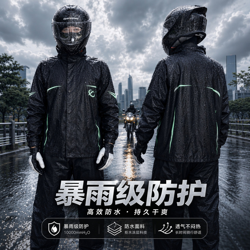 Men's Split-Type Raincoat for Motorcycles, Electric Bikes, and Delivery Riders, Raincoat and Rain Pants Set Men's Split-Type Raincoat for Motorcycles, Electric Bikes, and Delivery Riders, Raincoat and Rain Pants Set
