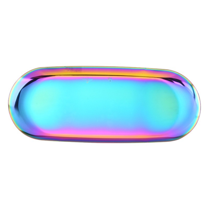 Bandeja de Almacenamiento para Joyas Metal Galvanizado para Velas y Cosméticos