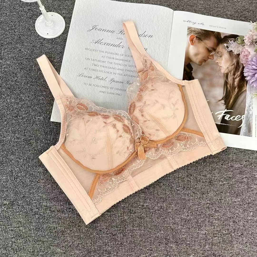Nuevo sujetador de alta calidad de moda de encaje jacquard transpirable ajustable confortable tipo de botón múltiple tipo de ropa interior de mujer