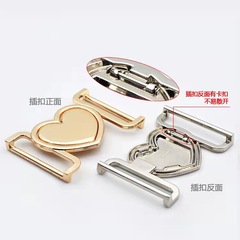 Wholesale metal heart-shaped toggle clothing accessories decorative buttons women's belt love plug trench coat belt buckle