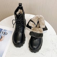 加绒马丁靴女2022年冬季新款女鞋短筒保暖棉鞋加厚鞋女靴雪地靴女