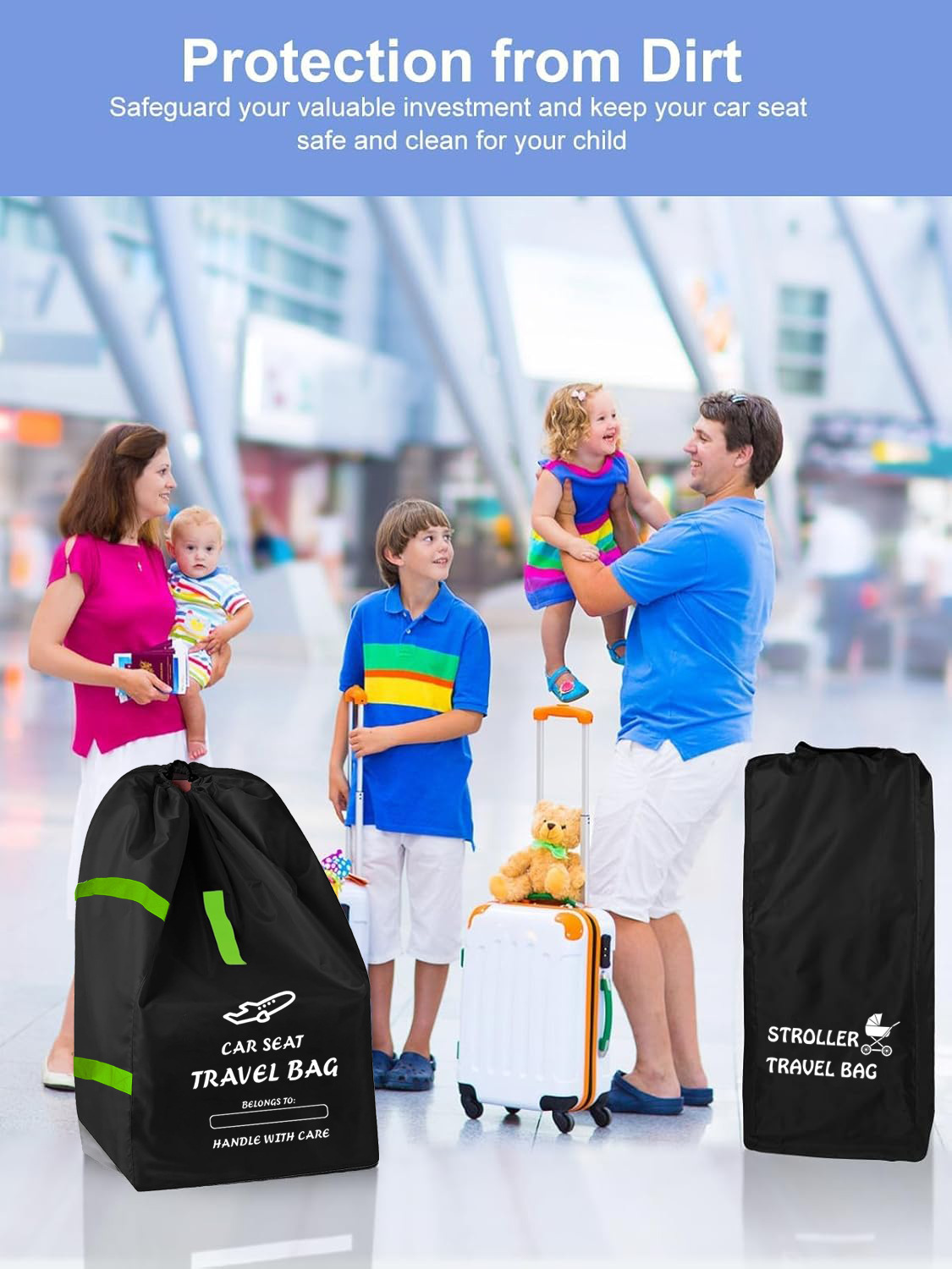Kindersitz-Reisetasche Flugzeugtasche Kinderwagentasche Aufbewahrungstasche Korb Staubbeutel