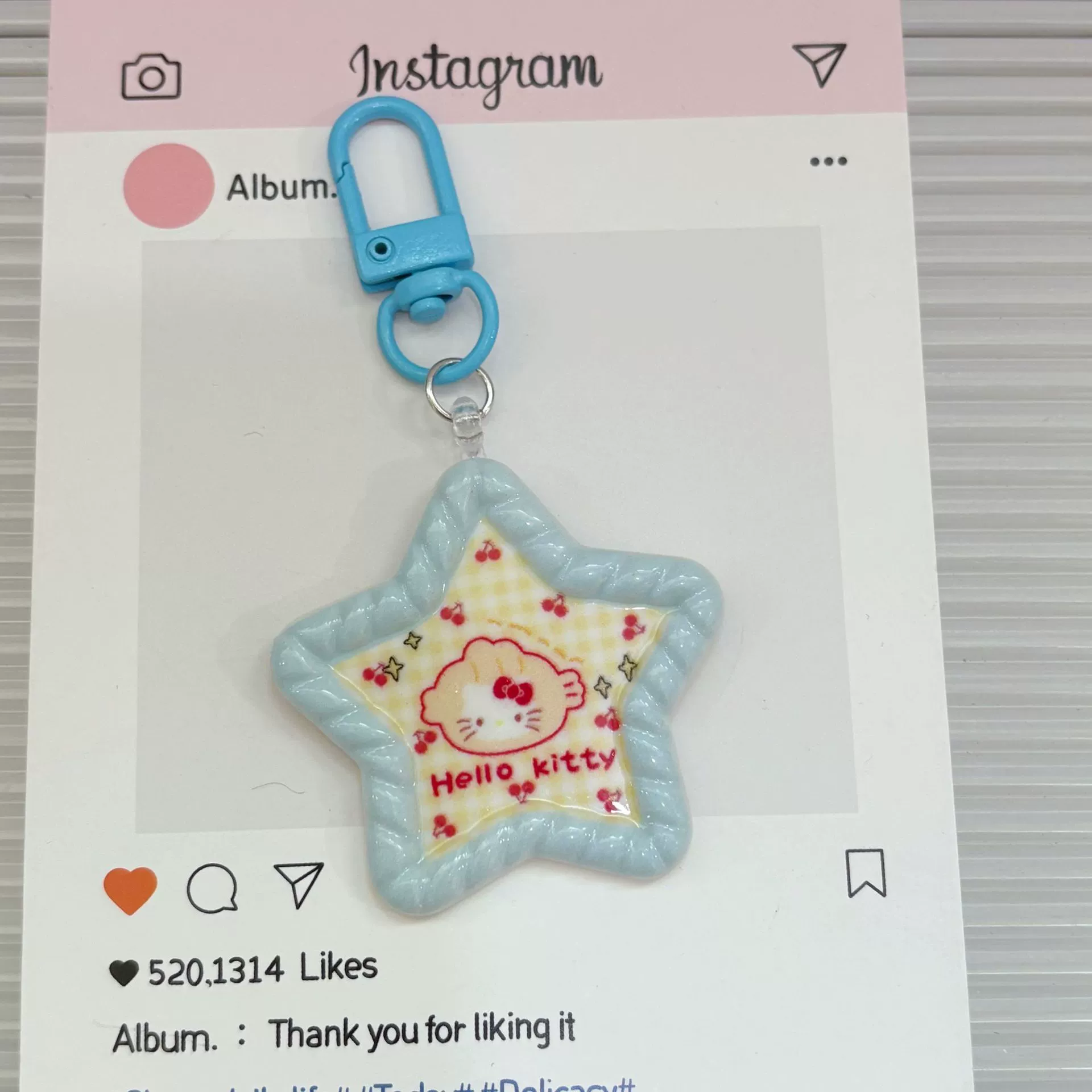 Подвеска для сумки Hello Kitty звезда, мультяшный брелок, разноцветные варианты (0,03 кг)
