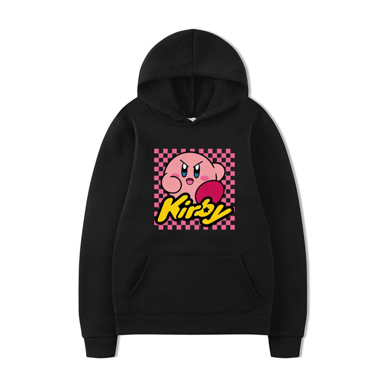 Fashionable Korean Style Kirby Hooded Velvet Sweatshirt Couple Wear ins Casual Fashion Autumn and Winter Outwear for Men