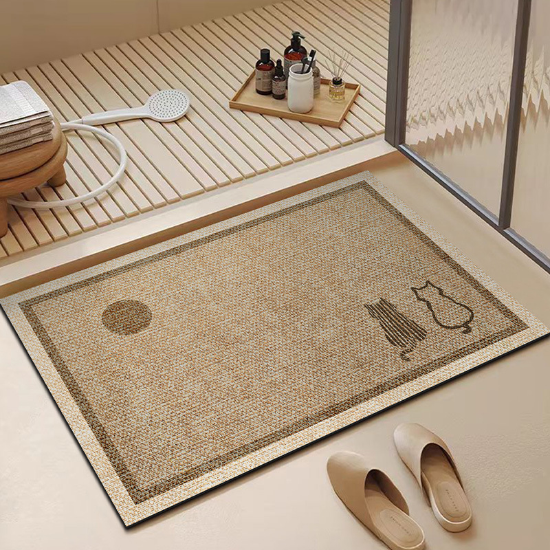 Diatomaceous Earth Entrance Water Absorbent Non-Slip Household Rectangular Toilet Bathroom Mat One Piece Dropshipping_voghion.com