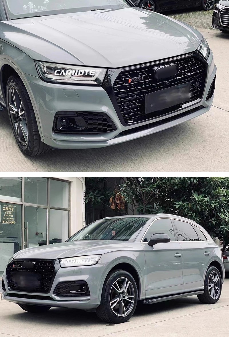 Suitable for 2018 2019 2020 Audi Q5 Fy Fog Light Grille Honeycomb Mesh Glossy Black Sline Adaptation
