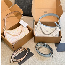 2025新款Teri腋下包麻将包欧美复古老花链条腋下包拉链单肩通勤包