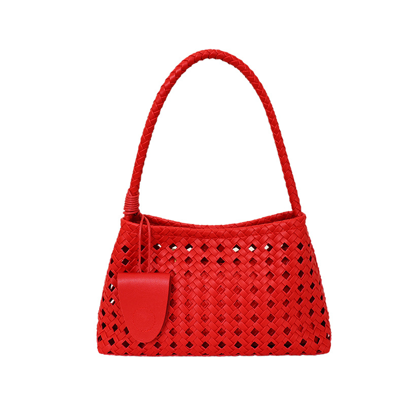 2026 nuevo diseño de moda bolsas de tejido a mano bolsas de brazo portátiles agujeradas bolsas de hombro para mujeres image 9