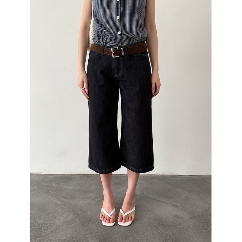 Yuyi 2026 Summer New Casual Style Straight-Leg Denim Shorts for Women Versatile Cropped Jeans Hc1495