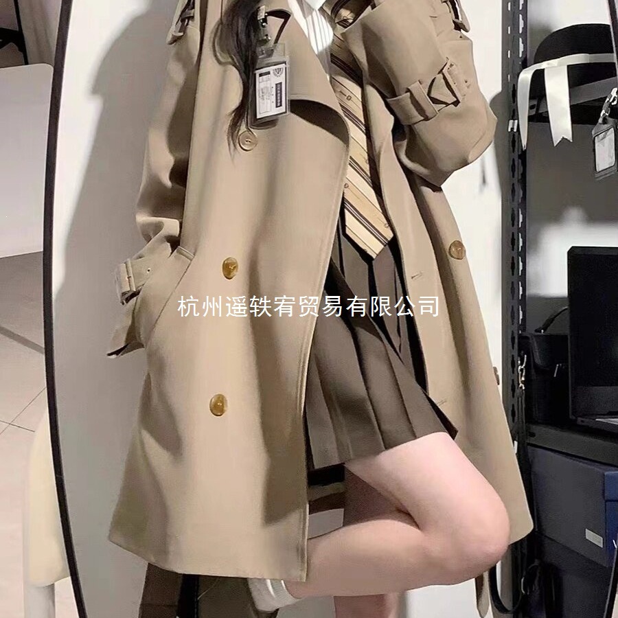 大码胖妹妹风衣女春秋冬新款宽松高级感黑色英伦风中长款大衣外套