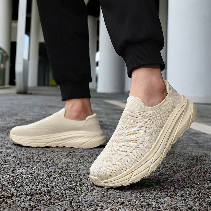 Walking Shoes, Ultra-Light and Breathable, Work Shoes, Mesh Shoes, Thick-Soled Hiking Loafers, Comfortable Slip-Ons