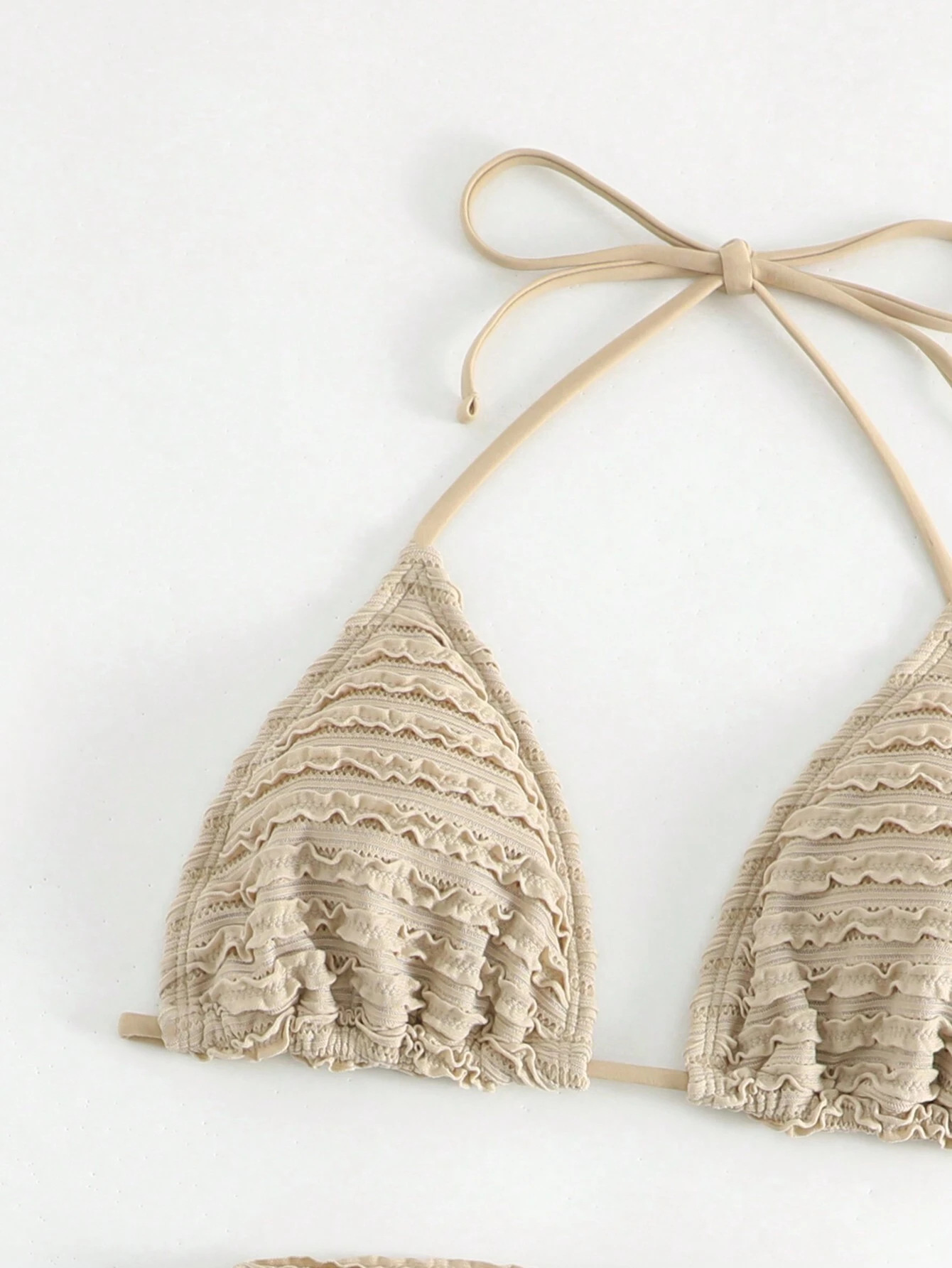 Solid Color Three Piece Bikini Swimsuit Set Women's Sexy Swimwear_ecoleips.com