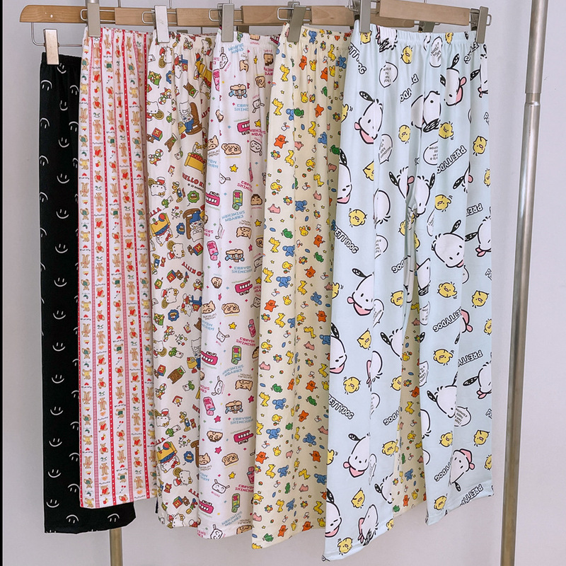 Walking Pants Cartoon Pajama Pants Women's Spring and Autumn New Home Cotton Loose Comfortable Casual Summer Air Conditioning Anti-mosquito Trousers