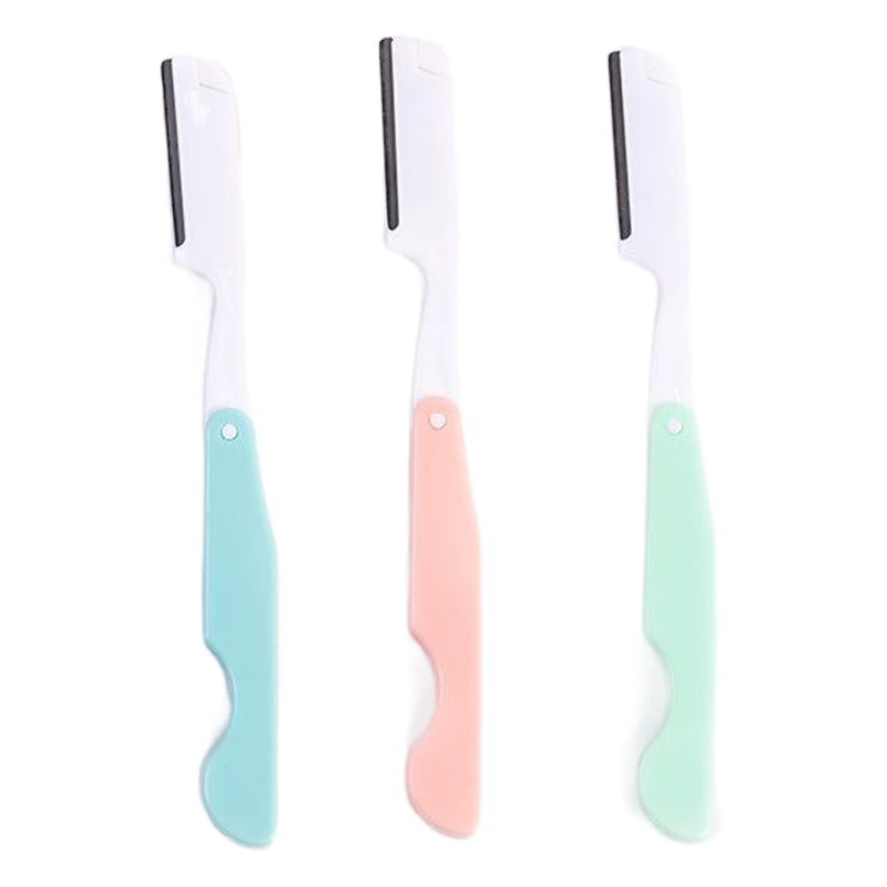 Острый нож для обрезки бровей заводской прямой одиночный без упаковки нож для бритья бровей дешевый складной нож для обрезки бровей компактный