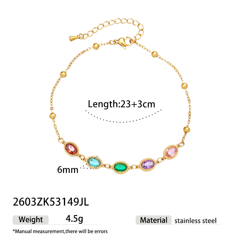 TENA Europa y América personalidad transfronteriza diseño geométrico color zircon pulsera ligera de lujo de alta calidad no se desvanece pie al por mayor