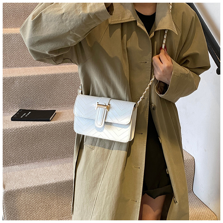 High-end texture checkered tattoo line small bag for women, 2024 new style, simple and trendy, versatile chain single-shoulder crossbody bag undefined