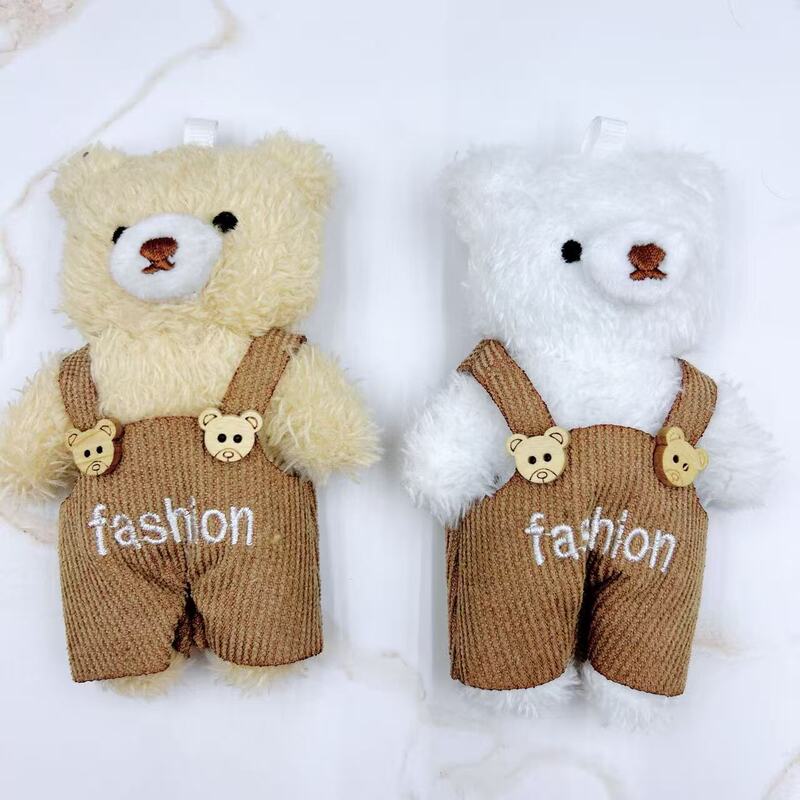 New Plush Toy Overalls Teddy Bear Doll Ins Fashion Plush Toy Pendant Keychain