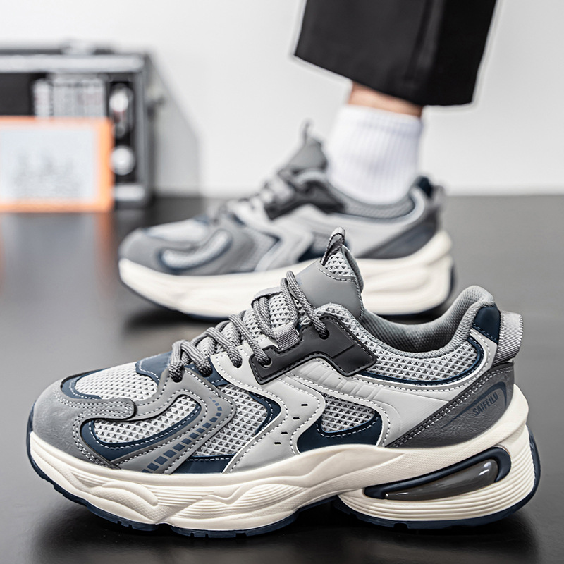 Zapatos deportivos casuales para hombre, modelo 2026, versátiles, antideslizantes, con suela gruesa, transpirables, de malla, estilo dad shoes.