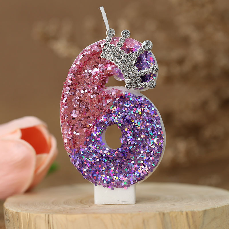 Vela de cumpleaños numérica que cambia de color, corona de princesa, decoración para Amazon y AliExpress – Mayorista de Yiwu