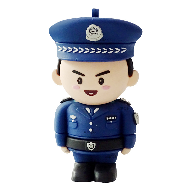 警察护士造型公仔设计卡通战士硅胶立体摆件宇航员盲盒公仔定制