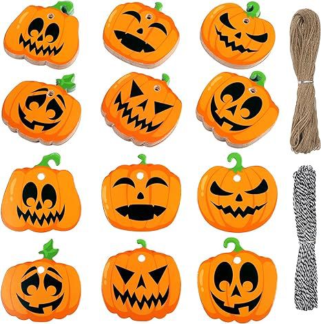 亚马逊热销万圣节DIY南瓜礼品标签Halloween万圣节南瓜礼物吊牌