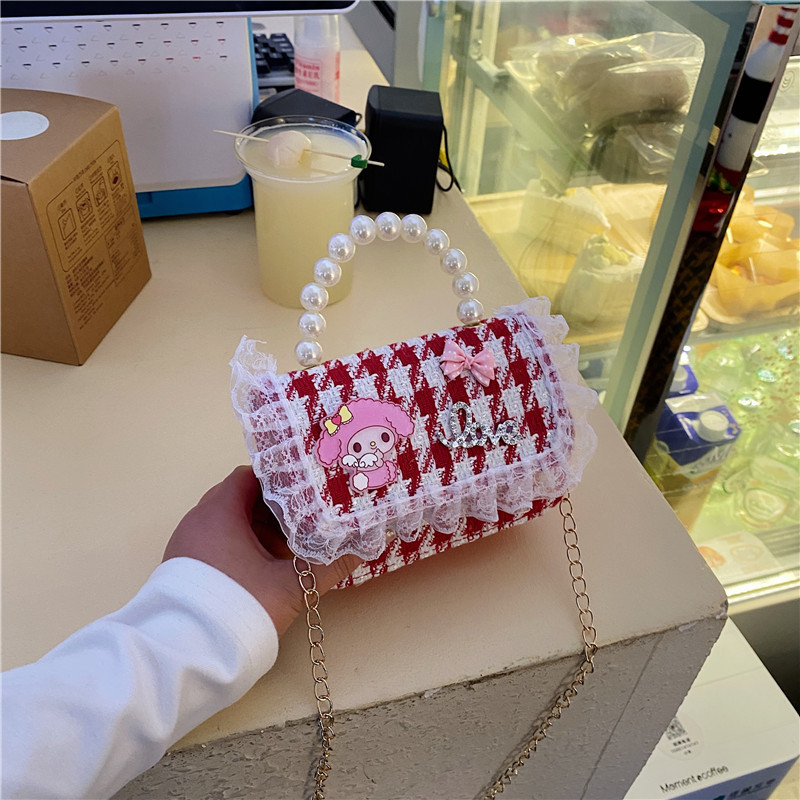 Nuevos bolsos infantiles coreanos bolsos de princesa bolsos de cadena bolsos de perlas bolsos de arco bolsos casuales para niñas