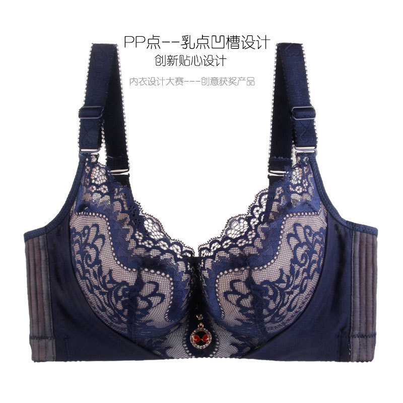 Con anillo de acero soporte de acero más tamaño ropa interior sujetador gordito chica más tamaño más taza completa push up BRA colección superior Ajuste de mama