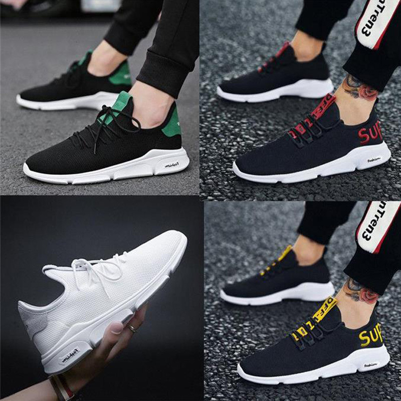 Zapatos de hombre 2025 nueva moda zapatos para correr transpirables con cordones suela blanda para estudiantes de comercio exterior zapatos deportivos de moda coreanos casuales