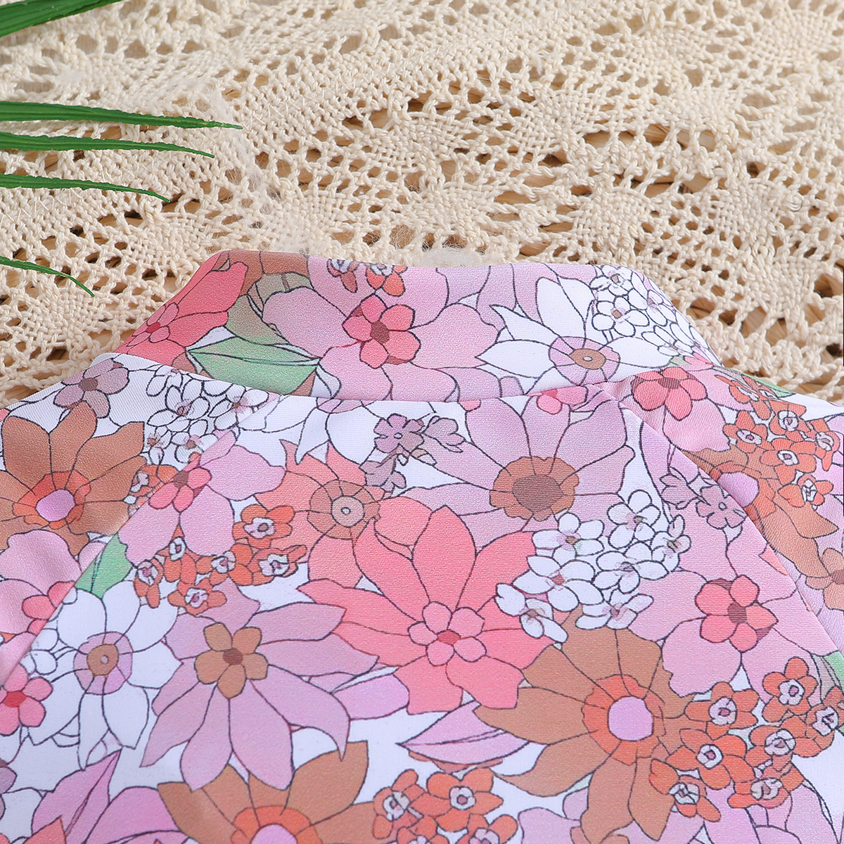 SAMGAMIBABY children's swimwear new girls long sleeved printed one piece swimsuit_voghion.com