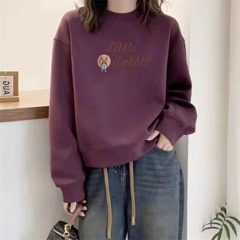 Women's Trendy 2026 New Style Sweatshirt with Round Neck, Long Sleeves, and Pullover Design for Petite Figures, Suitable for Autumn and Winter