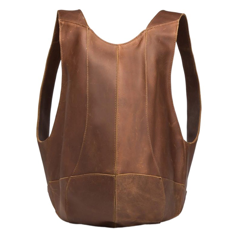 2108 mochila de los hombres Mochila De Cuero Crazy Horse retro marrón oscuro estilo preppy estudiante mochila niños mochila