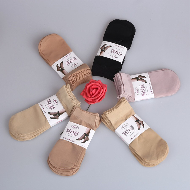 10 pairs of spring and autumn steel stockings are not easy to break without hook silk ladies short stockings elastic soft velvet socks wholesale