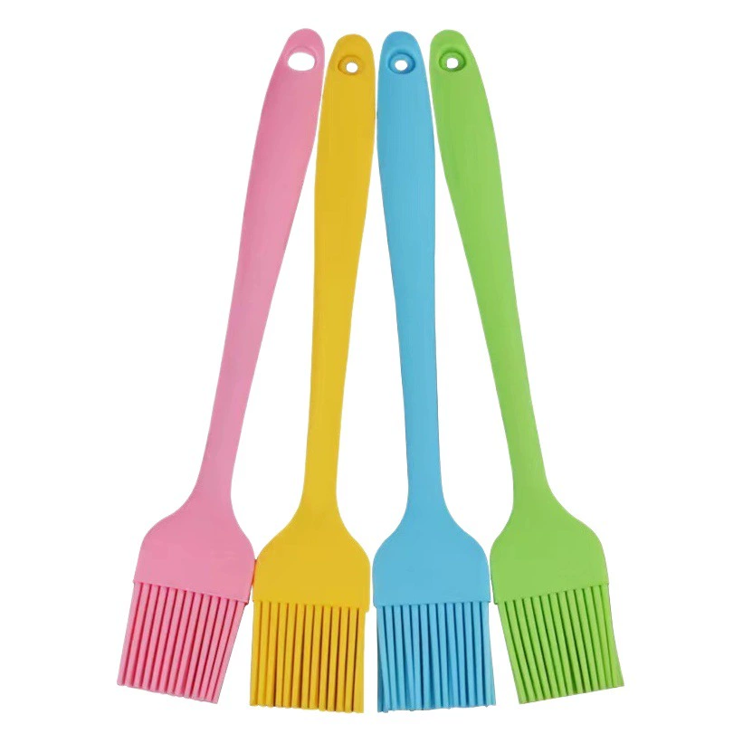 Большая силиконовая масляная щетка, встроенный силиконовый скребок, щетка для барбекю, устойчивая к высоким температурам, маленькая щетка для выпечки, пищевая лопатка