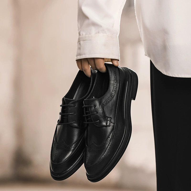 Weishimibang летняя деловая кожаная обувь, Мужская дышащая тонкая мужская официальная повседневная обувь, мужская обувь-броги с мягкой подошвой