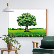 绿色树装饰画现代简约森林大树挂画客厅卧室风景树木树林餐厅壁画