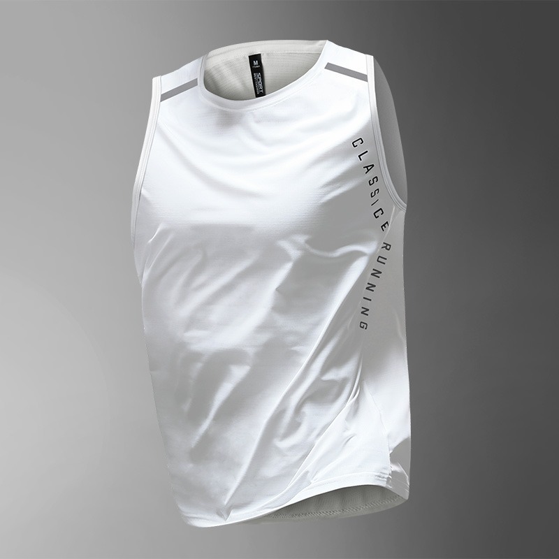 スポーツランニングスーツメンズマラソンアイスシルク速乾ベスト夏陸上トレーニングショーツフィットネス服と機器|undefined