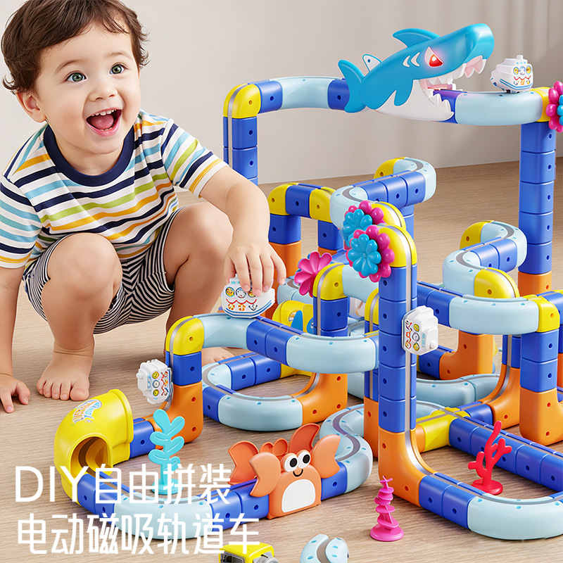 Creativo anti-gravedad vagón de ferrocarril magnético tren eléctrico juguetes de tren puzzle DIY magnetismo juguetes de ferrocarril mágicos image 1