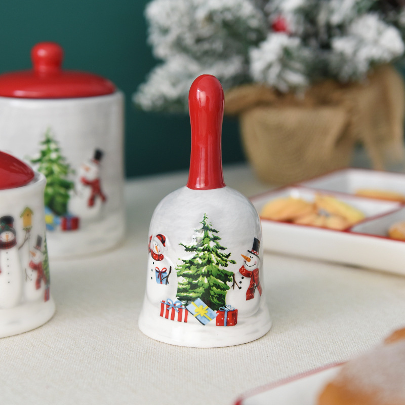 Navidad especial de cerámica de cerámica cubierta set Santa adornos temáticos campana del restaurante colgante