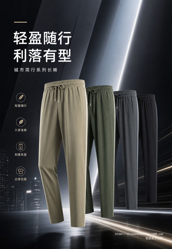 2026 New Model Ice Silk Pants for Men, High Elasticity Pants, Men's Long Pants, Summer Thin Breathable Quick-Dry Pants