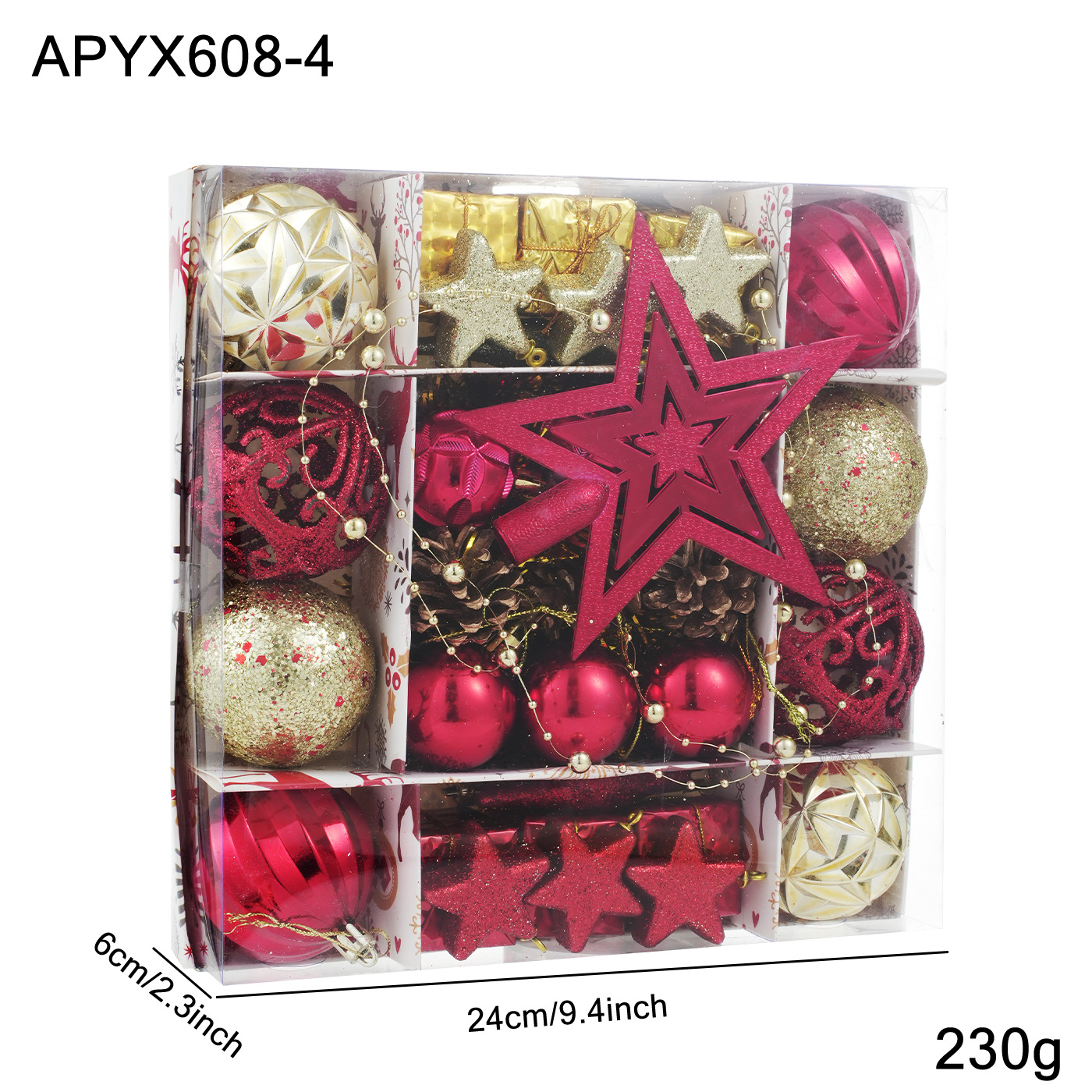 Nuevos productos transfronterizos paquetes de colgantes de bolas de Navidad en caja decoración de árboles de Navidad decoración de atmósfera de vacaciones decoración de colgantes en stock image 7
