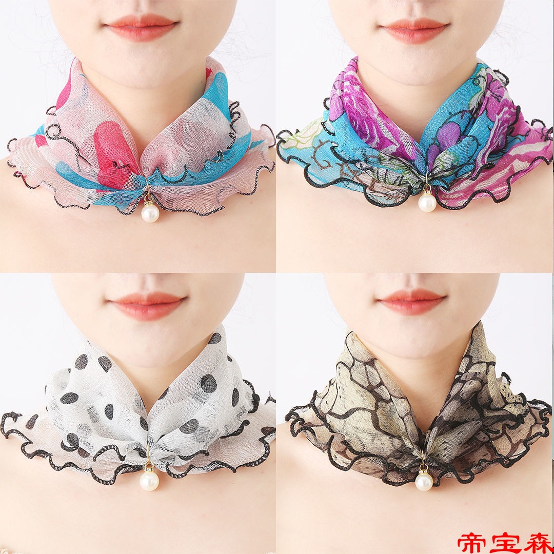 spring and autumn Thin section scarf Korean Edition fashion Versatile decorate Neck protection Silk scarf Amazing Collar new pattern Jacobs Collar