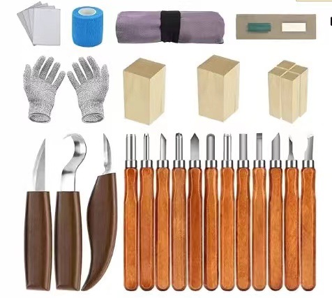 Suministro directo de fábrica DIY herramientas de carpintería manual cuchillo de talla de madera cuchara Placa de excavación cuchillo curvo corte cuchillo de madera cuchillo de corte raspado cuchillo de madera