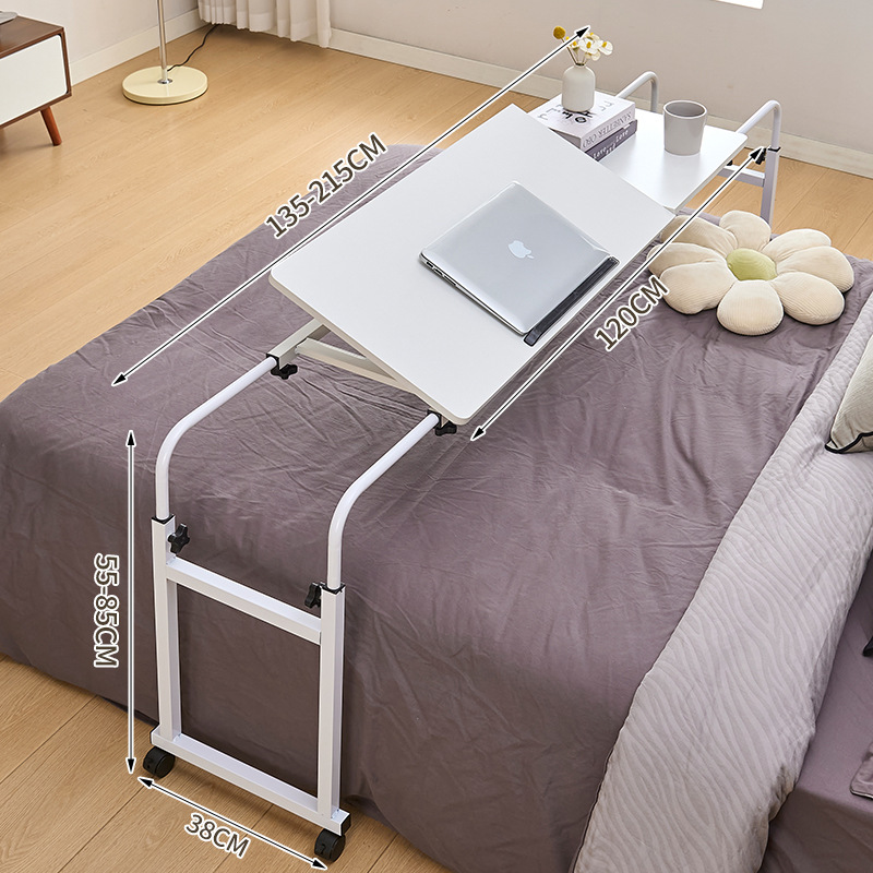 Mesa de cama de doble escritorio elevable móvil perezosa mesa de lado de la cama del dormitorio escritorio de computadora de oficina image 7