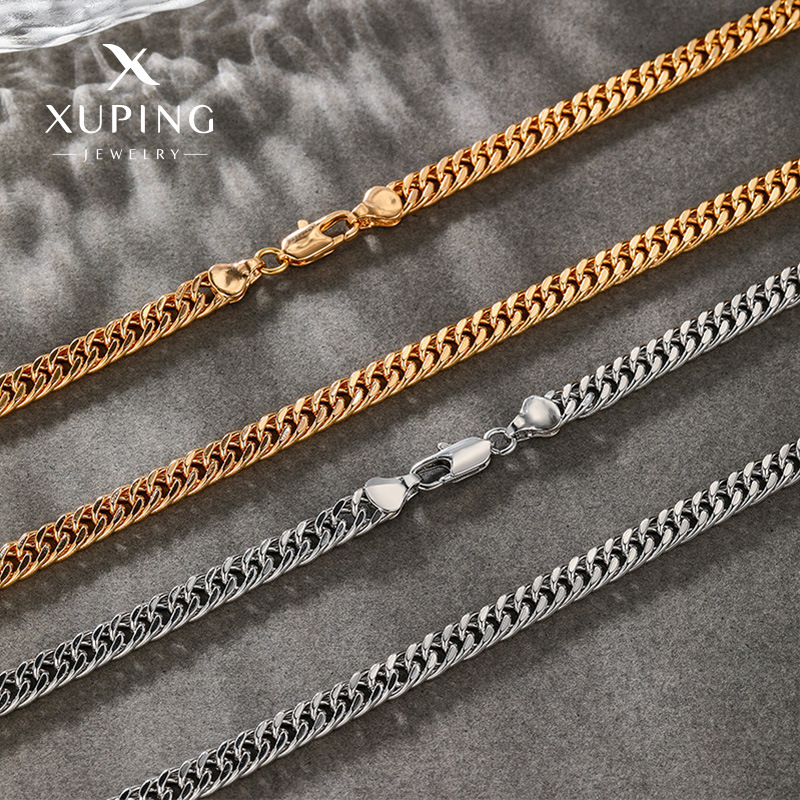 Xuping nueva moda de aleación de cobre para hombres y mujeres hebilla japonesa simple cadena de estilo clásico personalidad collar de cadena clavícula