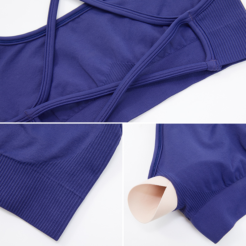 Europa y América nueva ropa de yoga sin costuras de las mujeres yoga belleza espalda chaleco ropa interior deportiva de secado rápido apretado ropa de fitness top